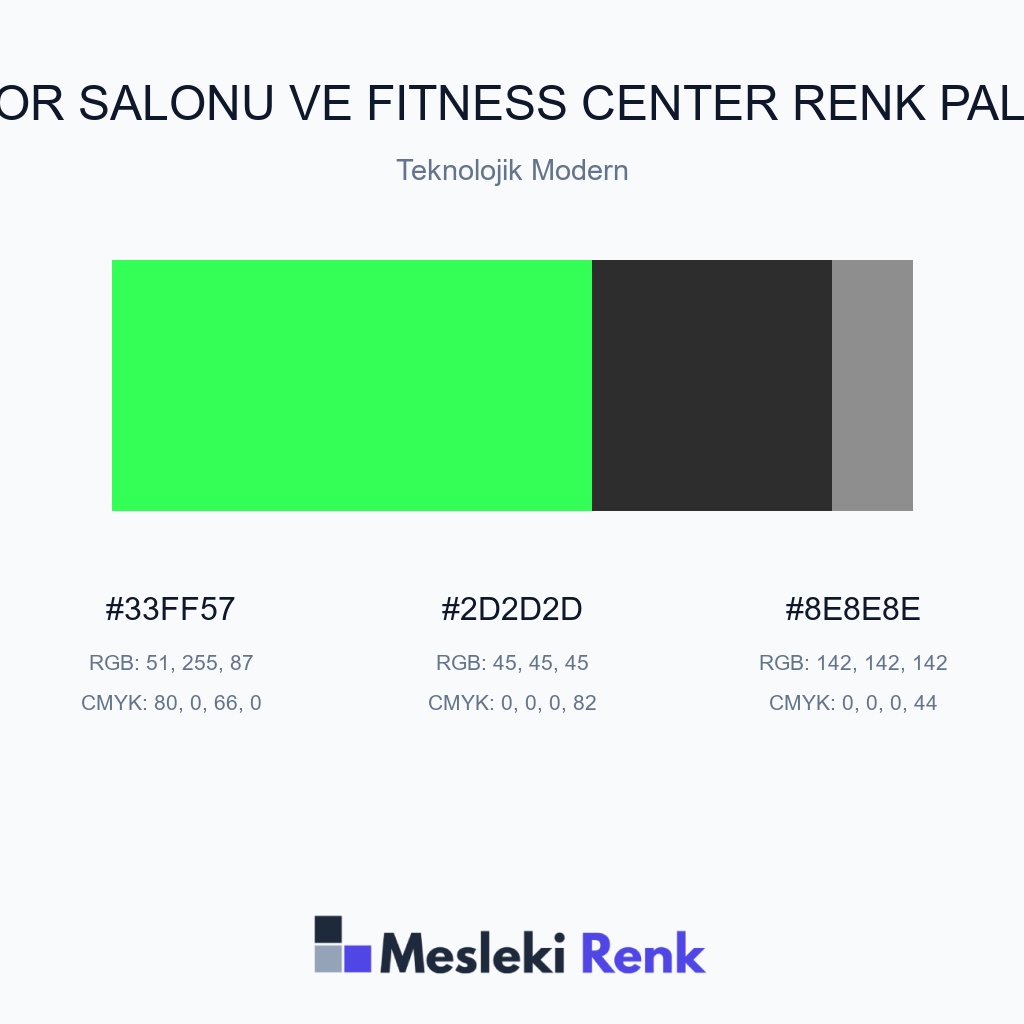 Spor Salonu ve Fitness Center Teknolojik Modern Renk Paleti
