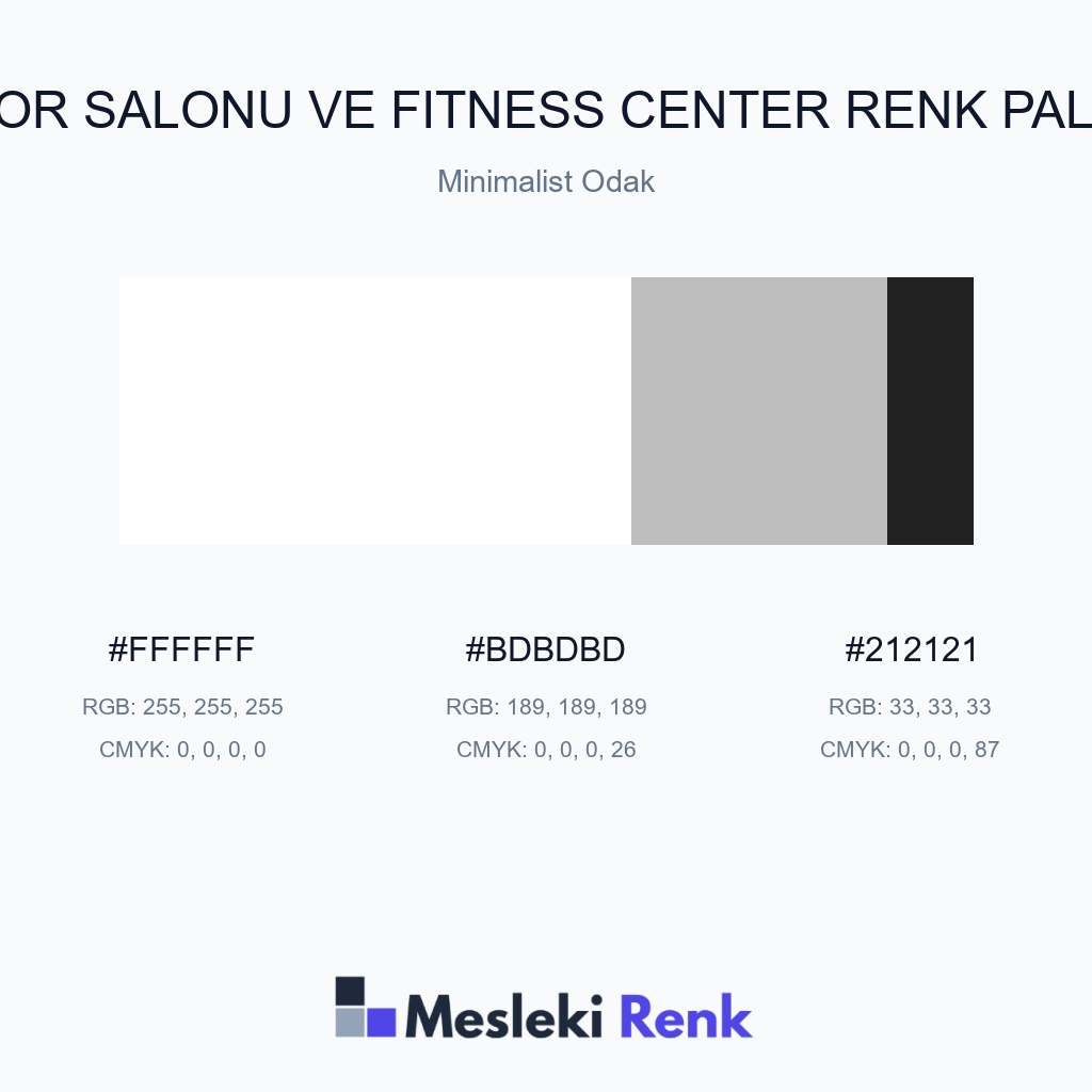 Spor Salonu ve Fitness Center Minimalist Odak Renk Paleti