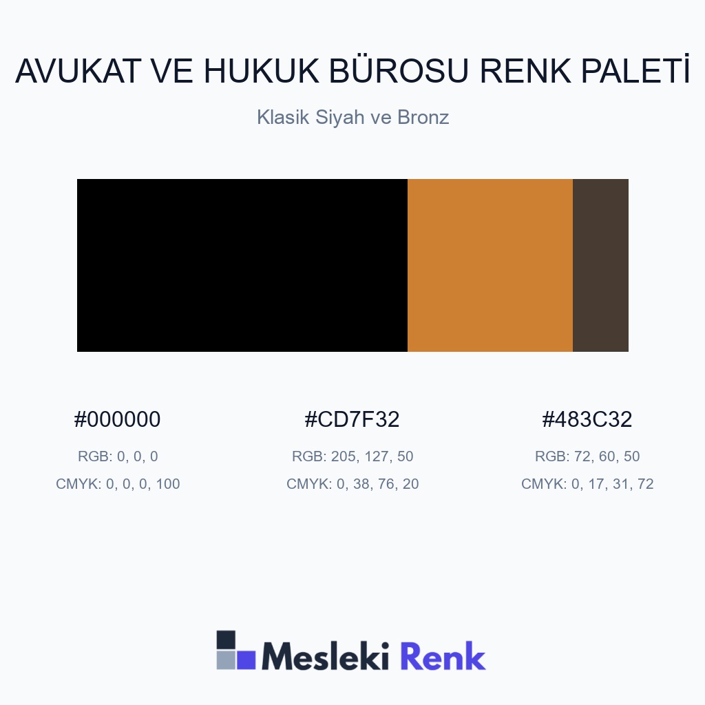 Avukat ve Hukuk Bürosu Klasik Siyah ve Bronz Renk Paleti