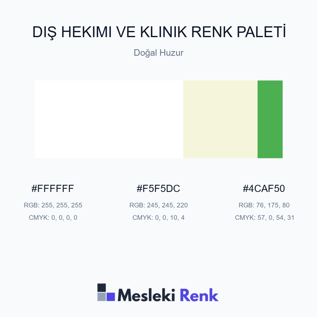 Diş Hekimi ve Klinik Doğal Huzur Renk Paleti