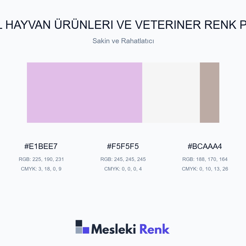 Evcil Hayvan Ürünleri ve Veteriner Sakin ve Rahatlatıcı Renk Paleti