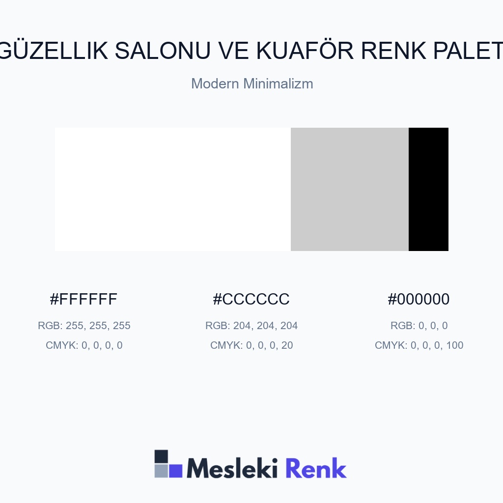 Güzellik Salonu ve Kuaför Modern Minimalizm Renk Paleti