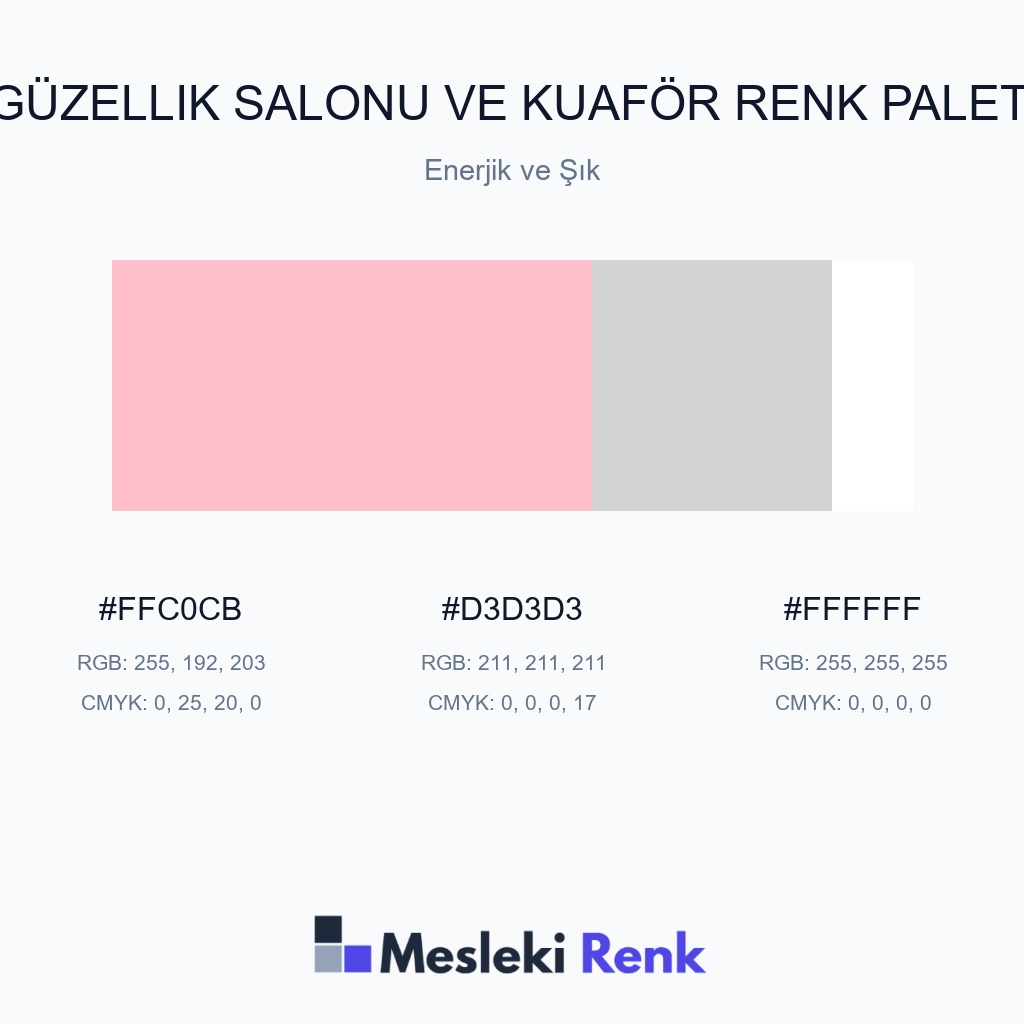 Güzellik Salonu ve Kuaför Enerjik ve Şık Renk Paleti
