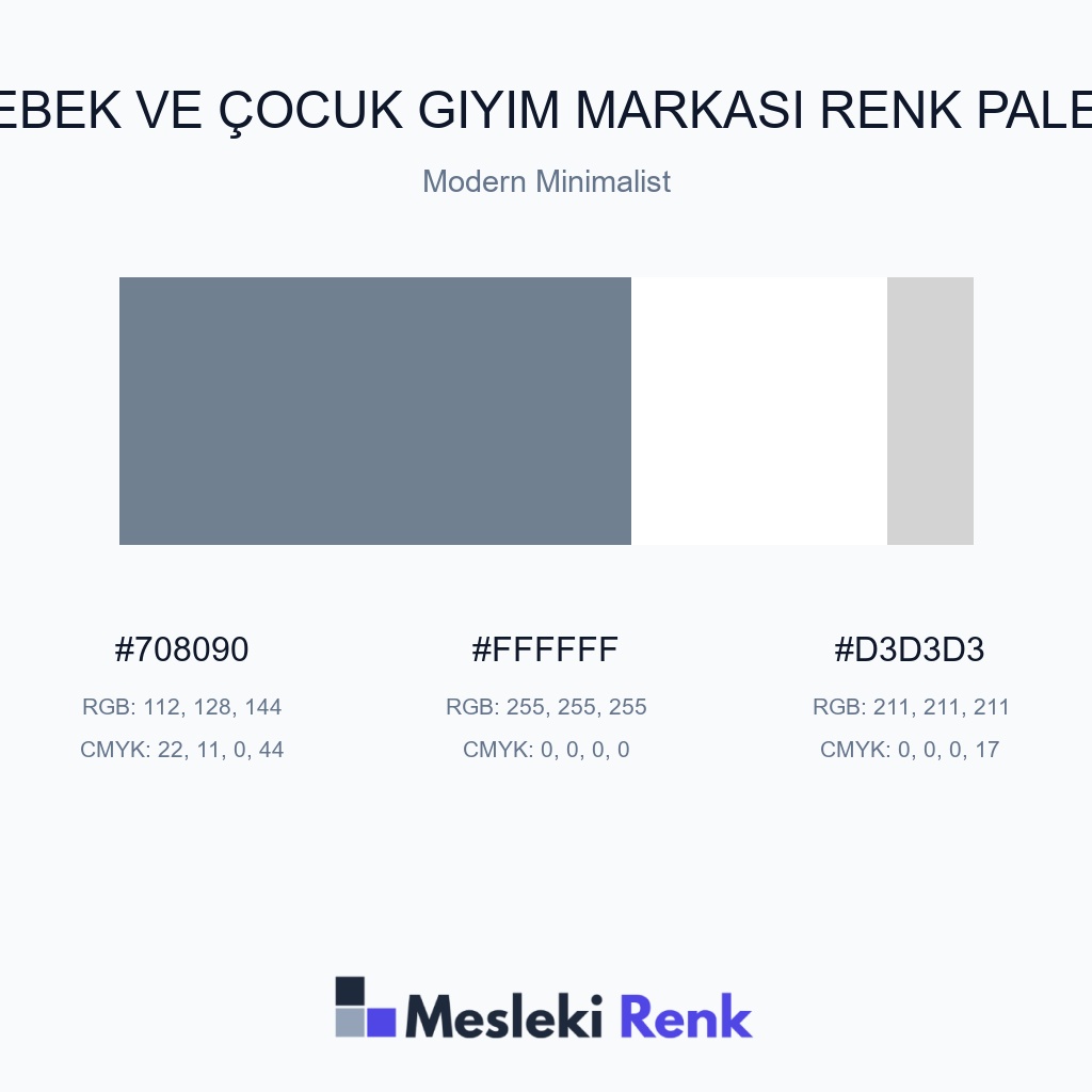 Bebek ve Çocuk Giyim Markası Modern Minimalist Renk Paleti