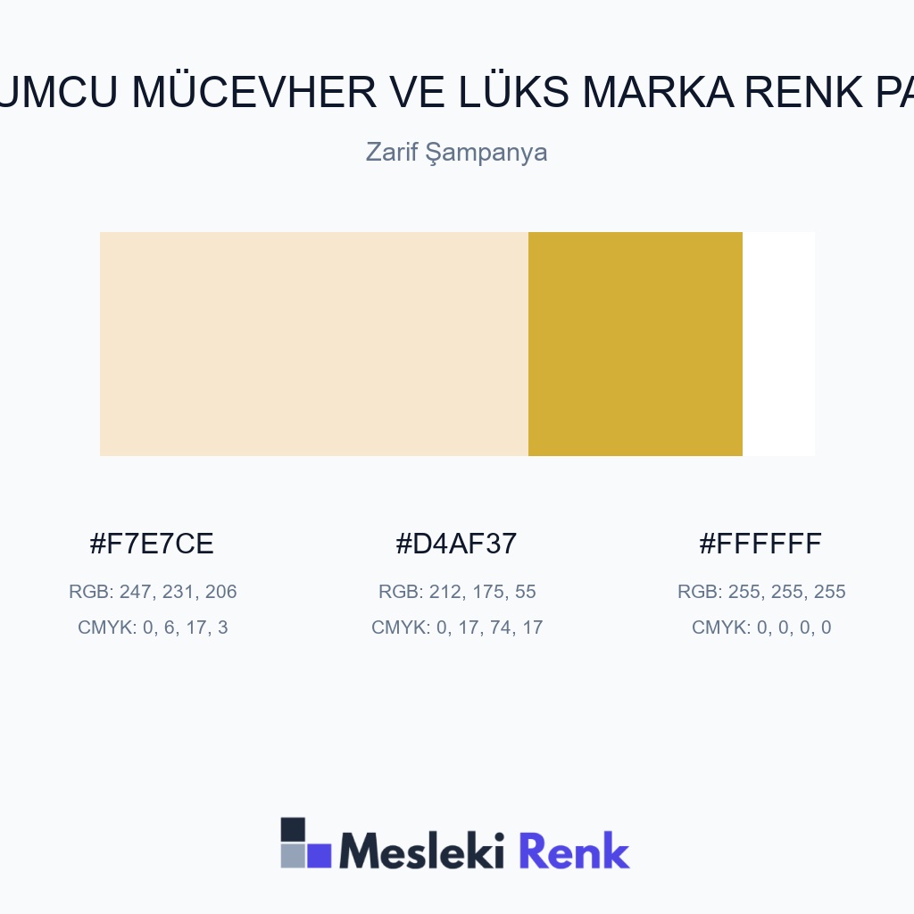 Kuyumcu Mücevher ve Lüks Marka Zarif Şampanya Renk Paleti