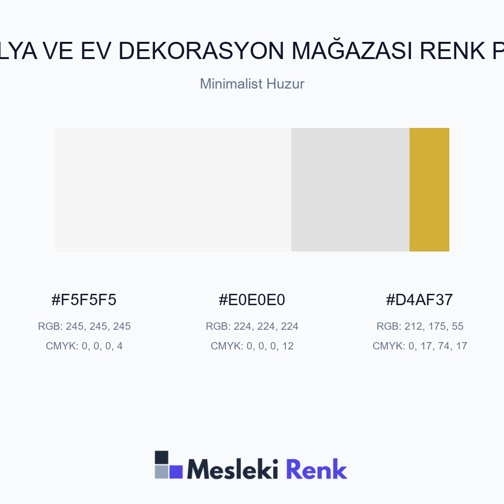 Mobilya ve Ev Dekorasyon Mağazası Minimalist Huzur Renk Paleti