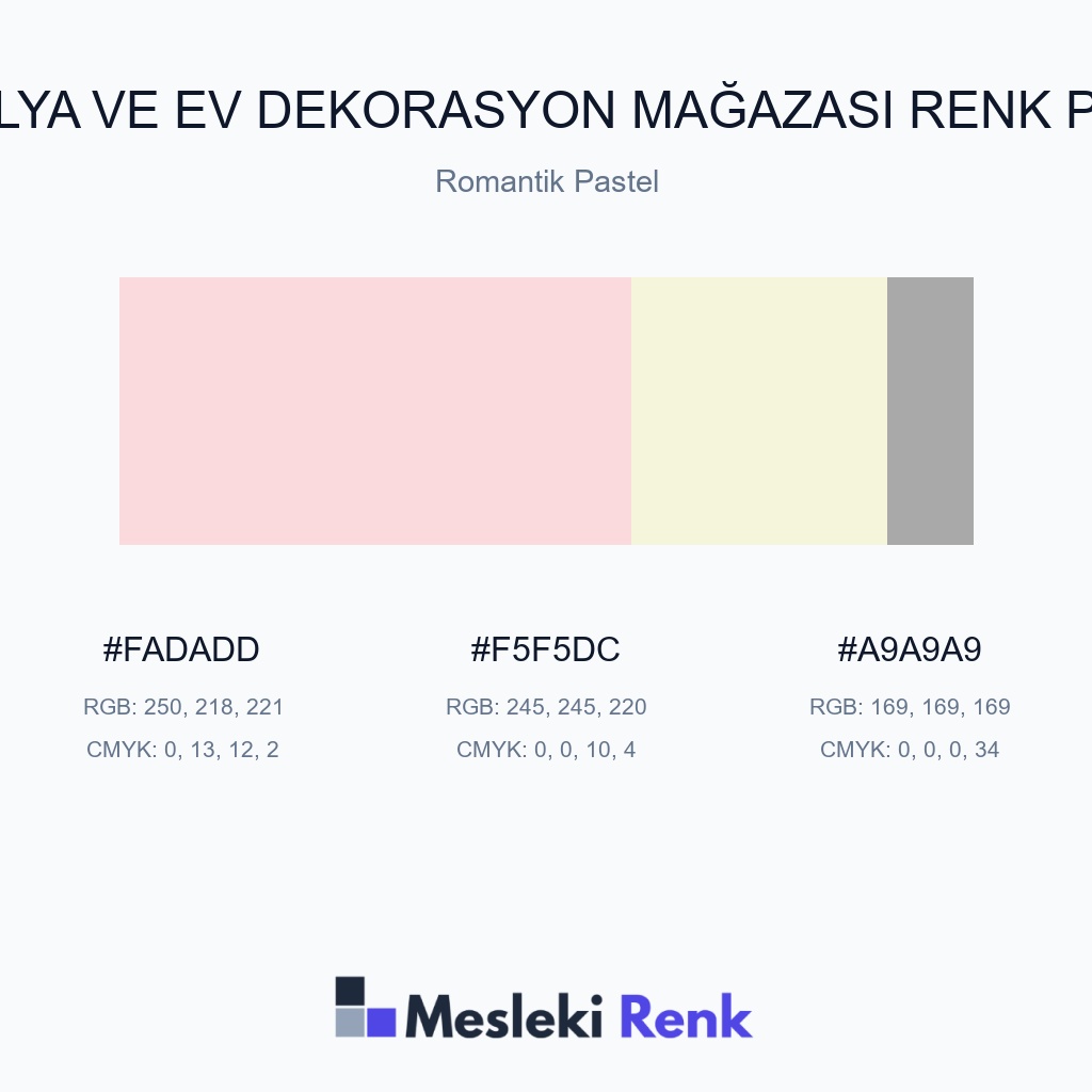 Mobilya ve Ev Dekorasyon Mağazası Romantik Pastel Renk Paleti