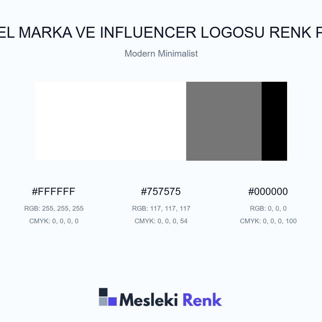 Kişisel Marka ve Influencer Logosu Modern Minimalist Renk Paleti