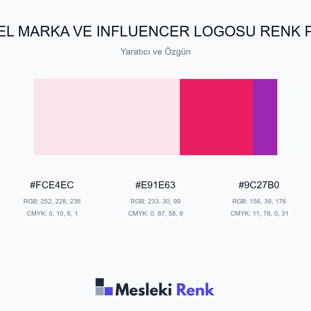 Kişisel Marka ve Influencer Logosu Yaratıcı ve Özgün Renk Paleti