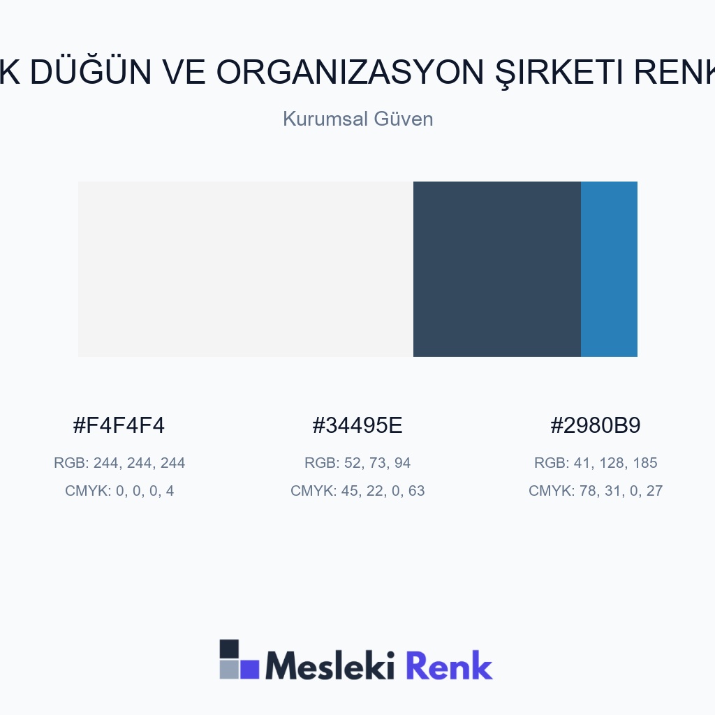 Etkinlik Düğün ve Organizasyon Şirketi Kurumsal Güven Renk Paleti