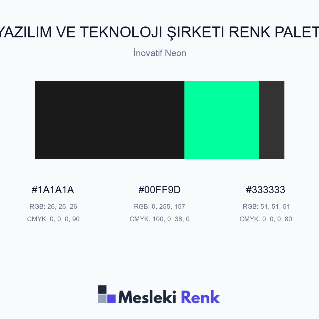 Yazılım ve Teknoloji Şirketi İnovatif Neon Renk Paleti