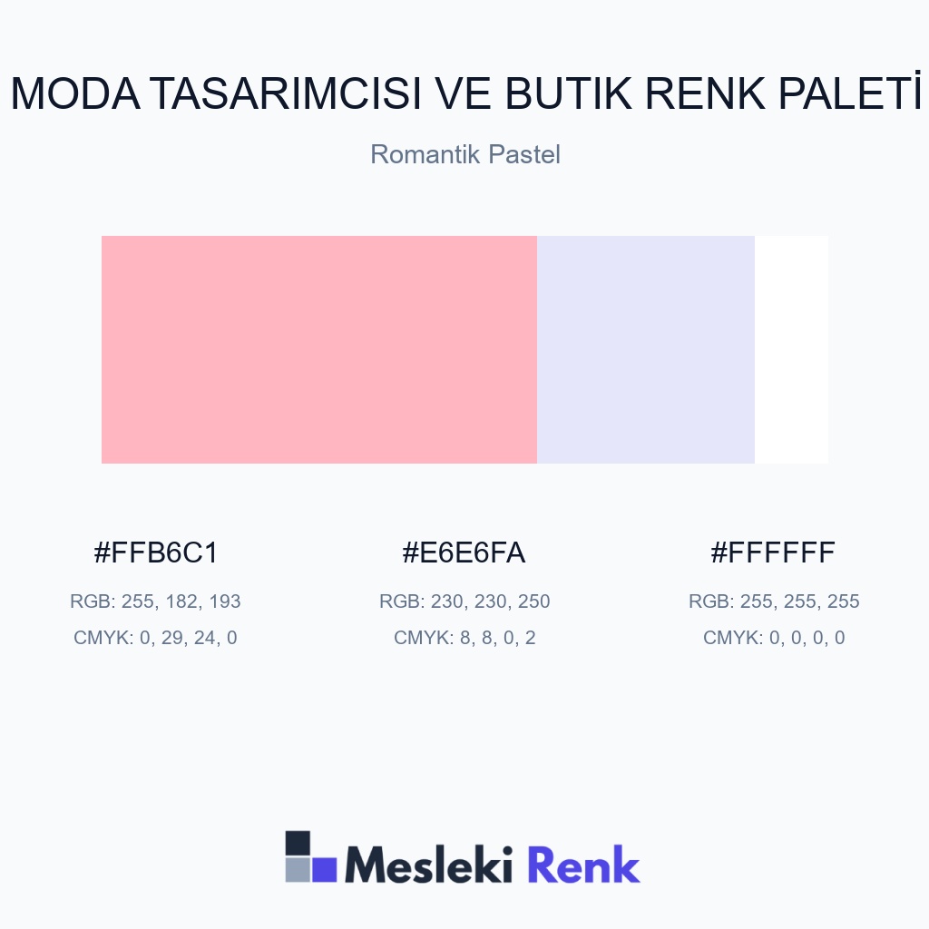 Moda Tasarımcısı ve Butik Romantik Pastel Renk Paleti