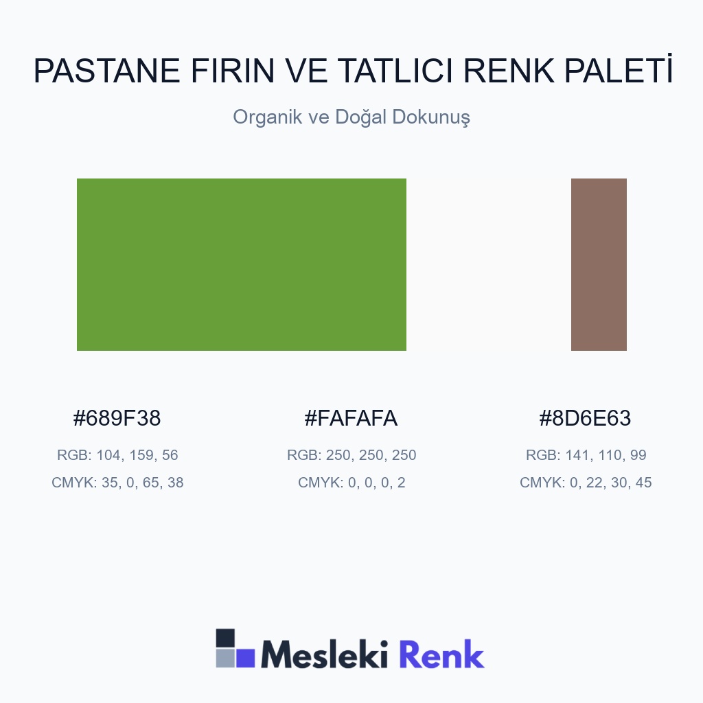 Pastane Fırın ve Tatlıcı Organik ve Doğal Dokunuş Renk Paleti