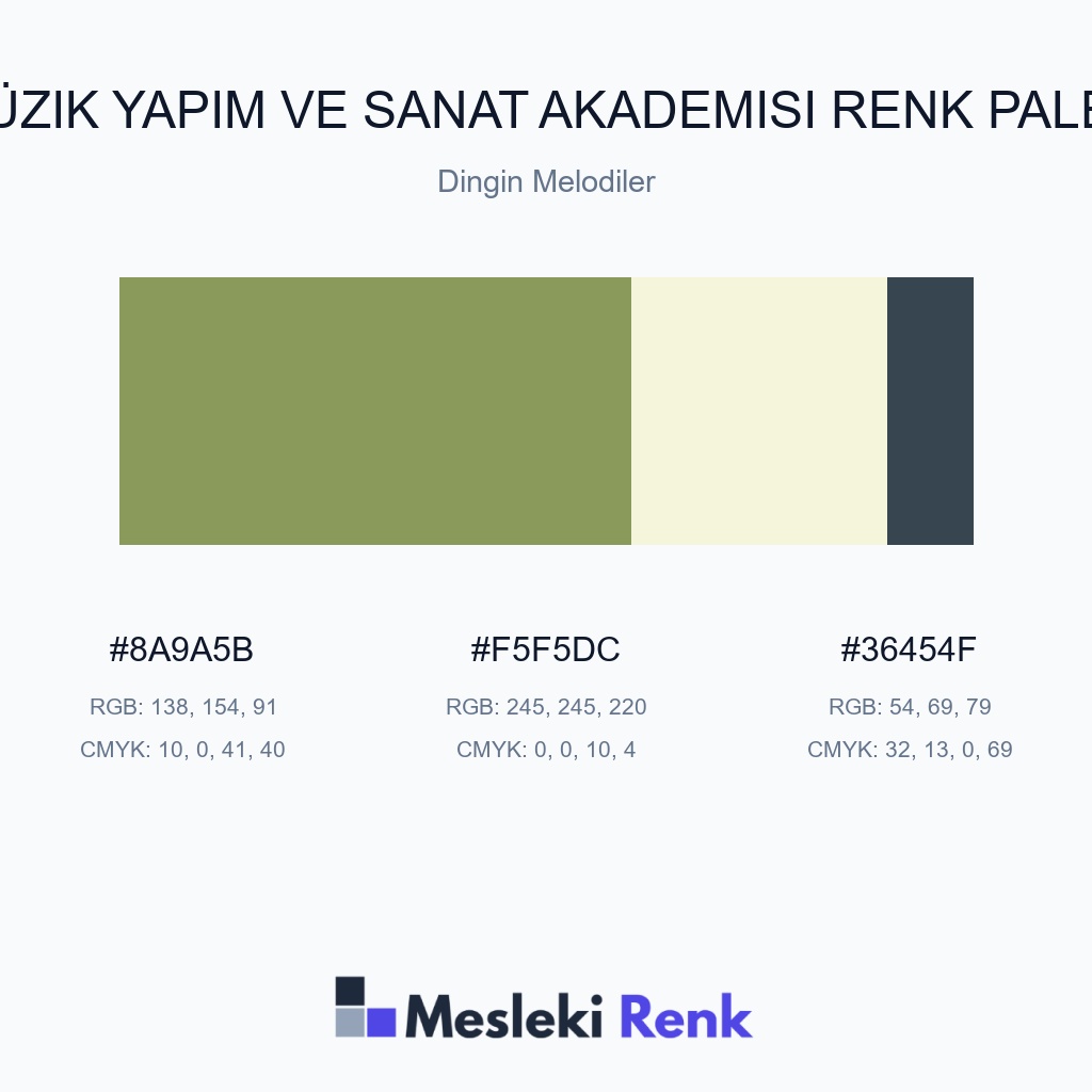Müzik Yapım ve Sanat Akademisi Dingin Melodiler Renk Paleti