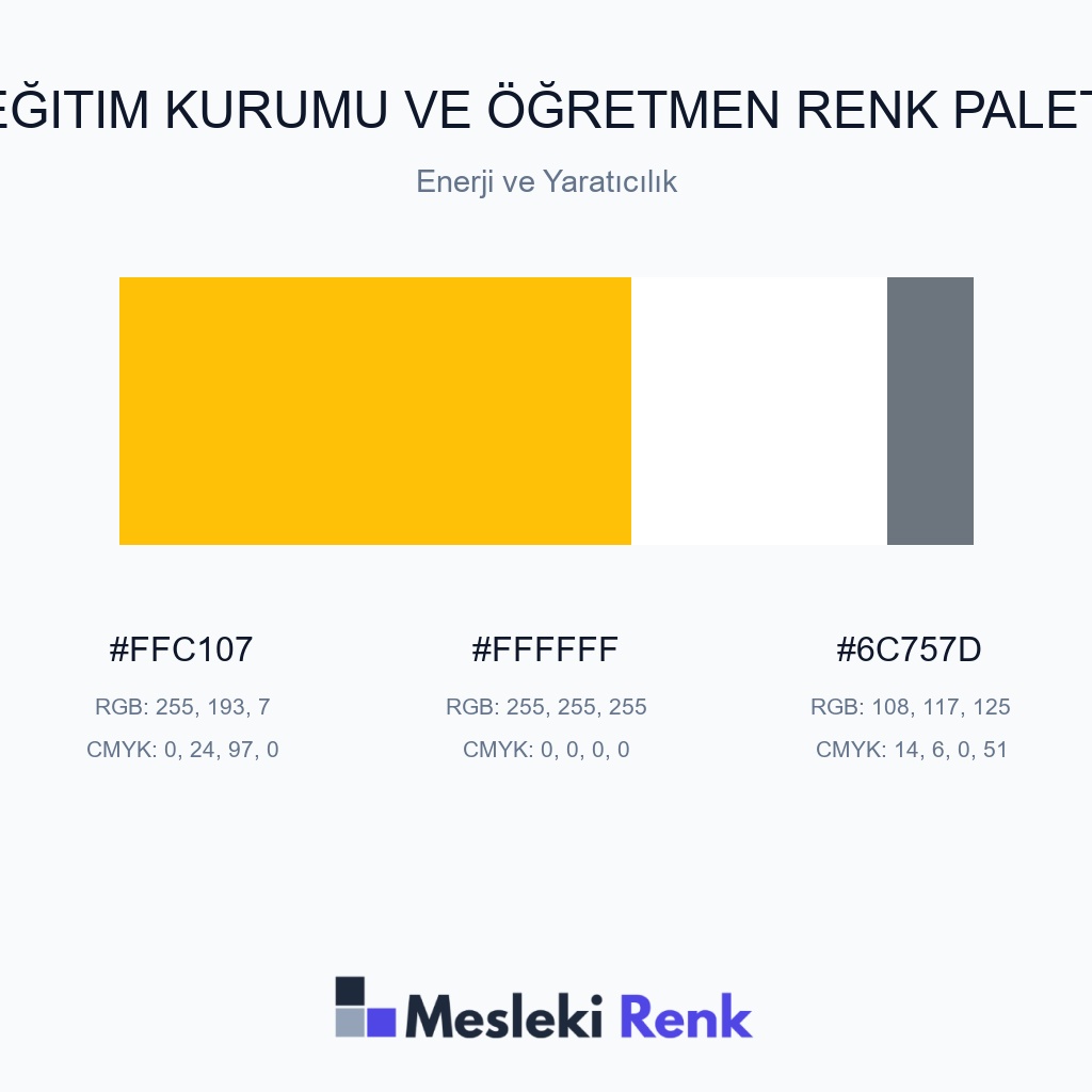 Eğitim Kurumu ve Öğretmen Enerji ve Yaratıcılık Renk Paleti