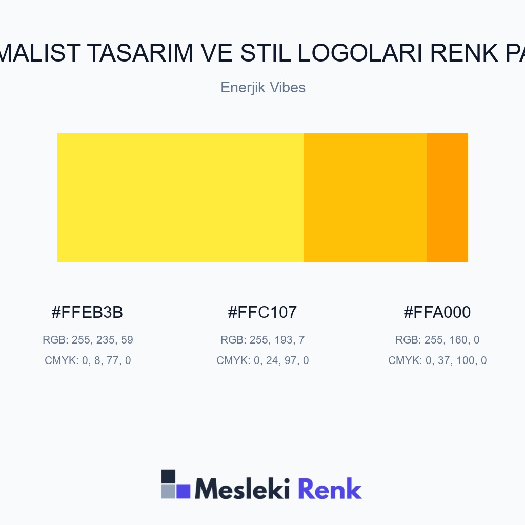 Minimalist Tasarım ve Stil Logoları Enerjik Vibes Renk Paleti