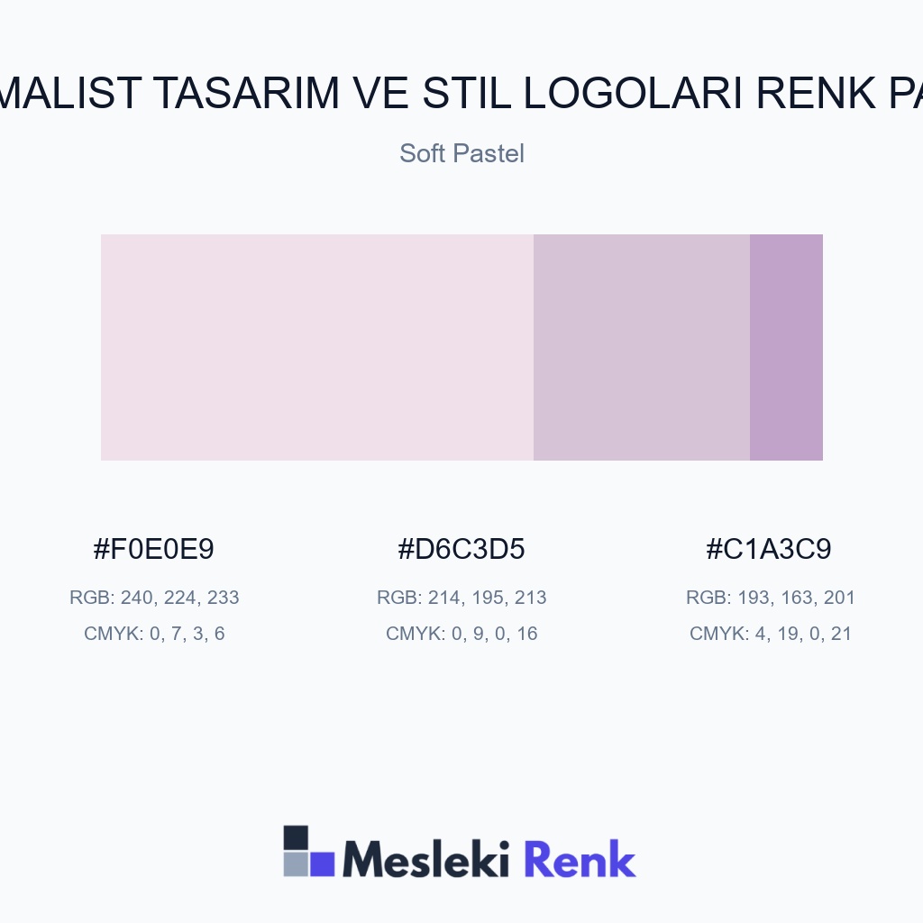 Minimalist Tasarım ve Stil Logoları Soft Pastel Renk Paleti