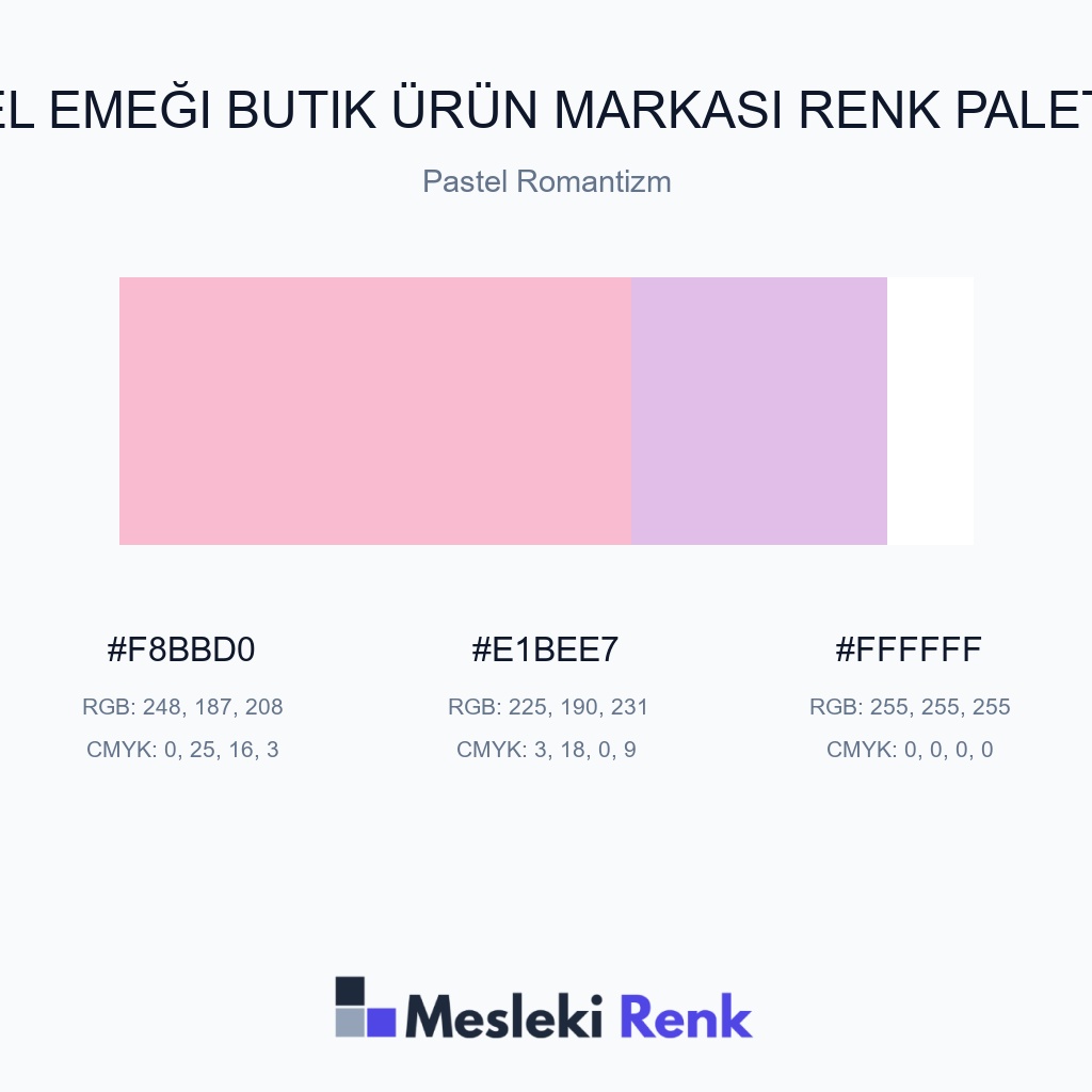 El Emeği Butik Ürün Markası Pastel Romantizm Renk Paleti