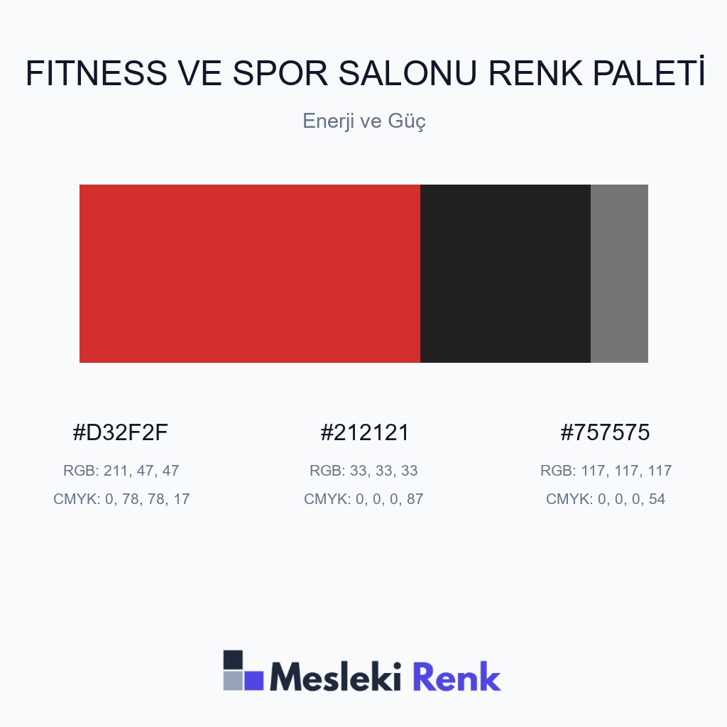 Fitness ve Spor Salonu Enerji ve Güç Renk Paleti