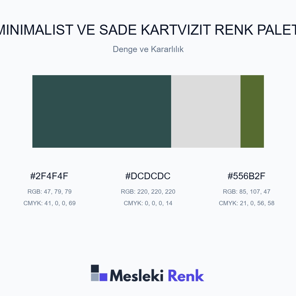 Minimalist ve Sade Kartvizit Denge ve Kararlılık Renk Paleti