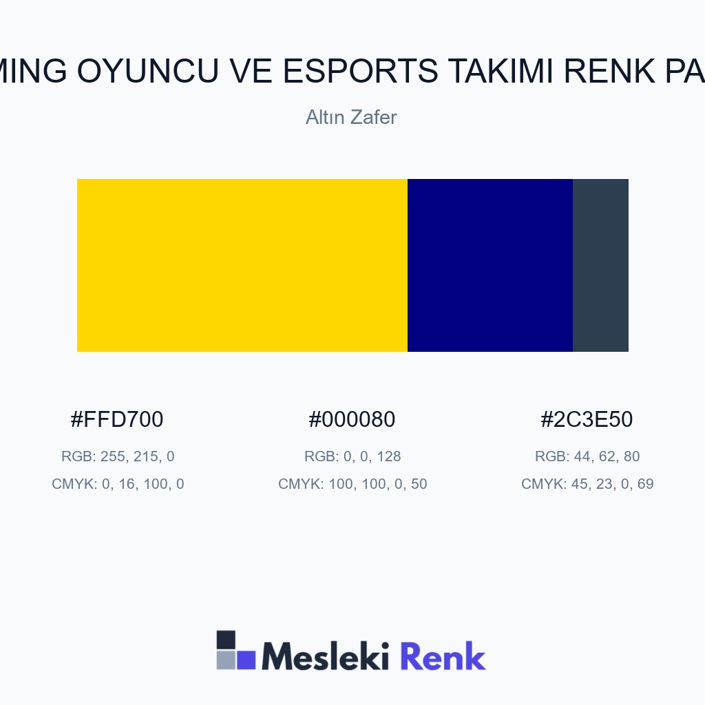 Gaming Oyuncu ve Esports Takımı Altın Zafer Renk Paleti