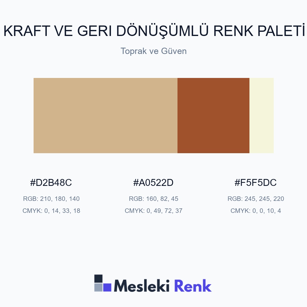 Kraft ve Geri Dönüşümlü Toprak ve Güven Renk Paleti