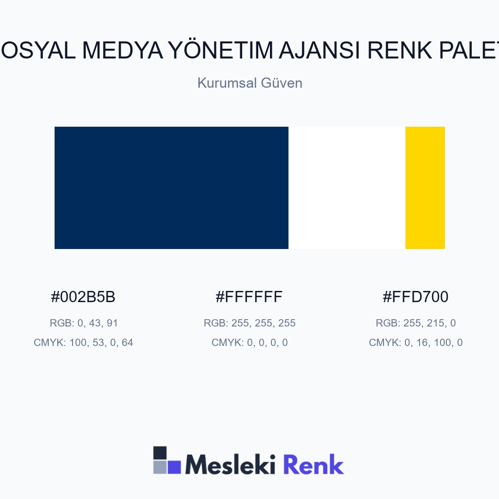 Sosyal Medya Yönetim Ajansı Kurumsal Güven Renk Paleti