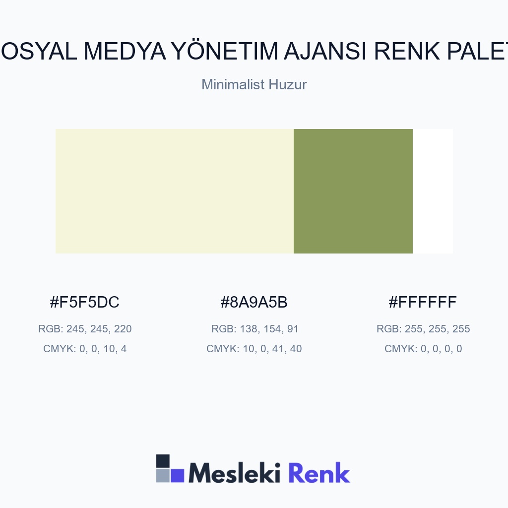Sosyal Medya Yönetim Ajansı Minimalist Huzur Renk Paleti