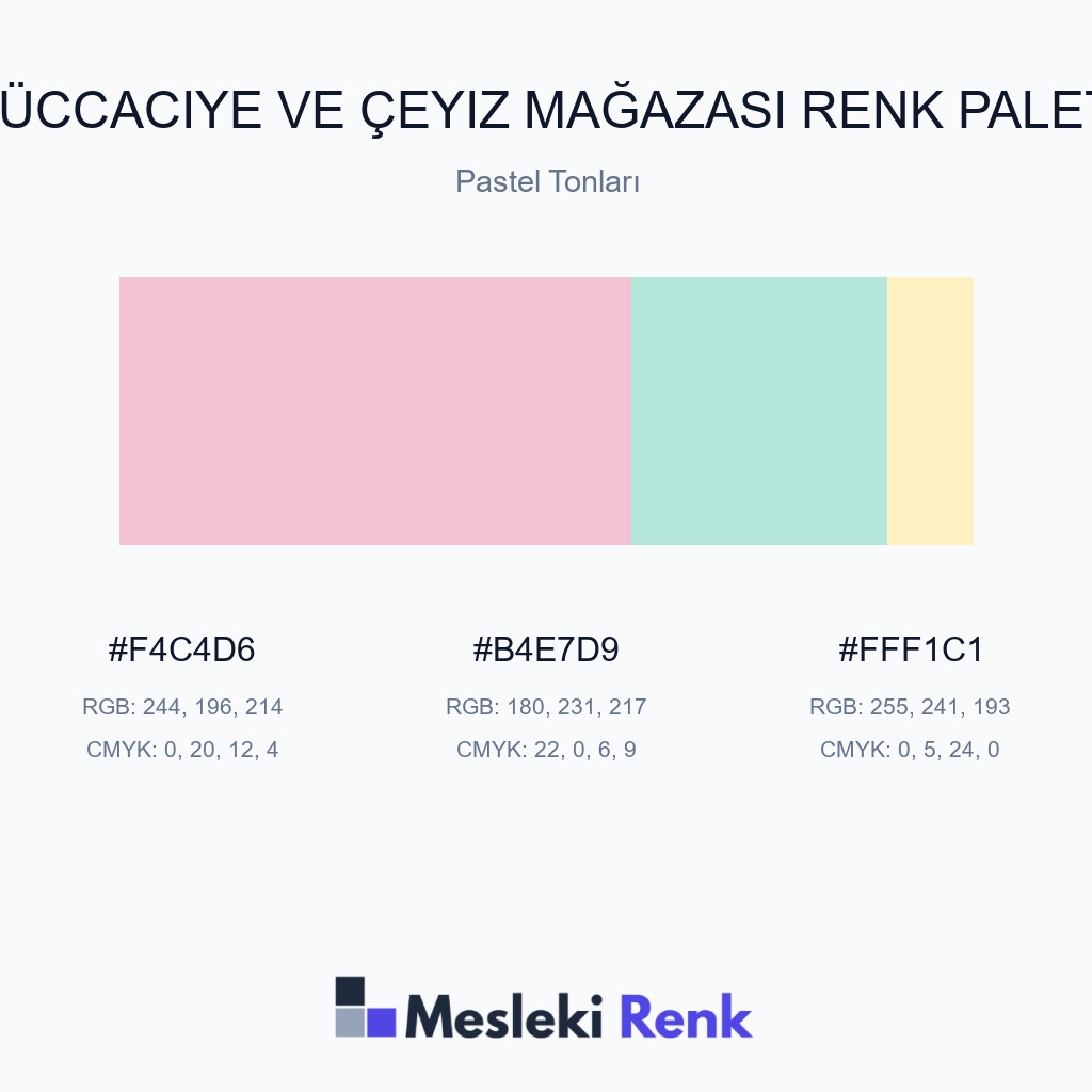 Züccaciye ve Çeyiz Mağazası Pastel Tonları Renk Paleti
