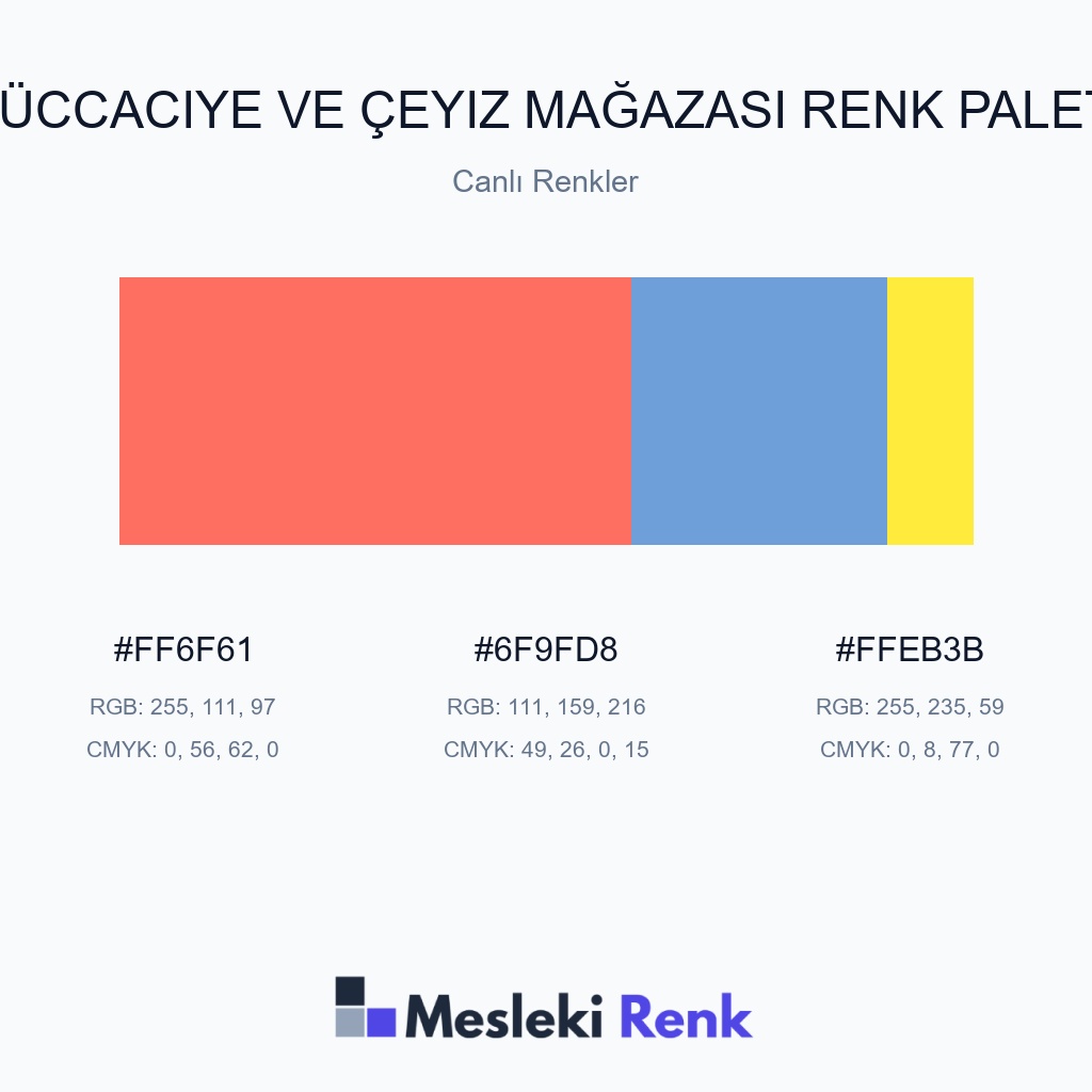 Züccaciye ve Çeyiz Mağazası Canlı Renkler Renk Paleti