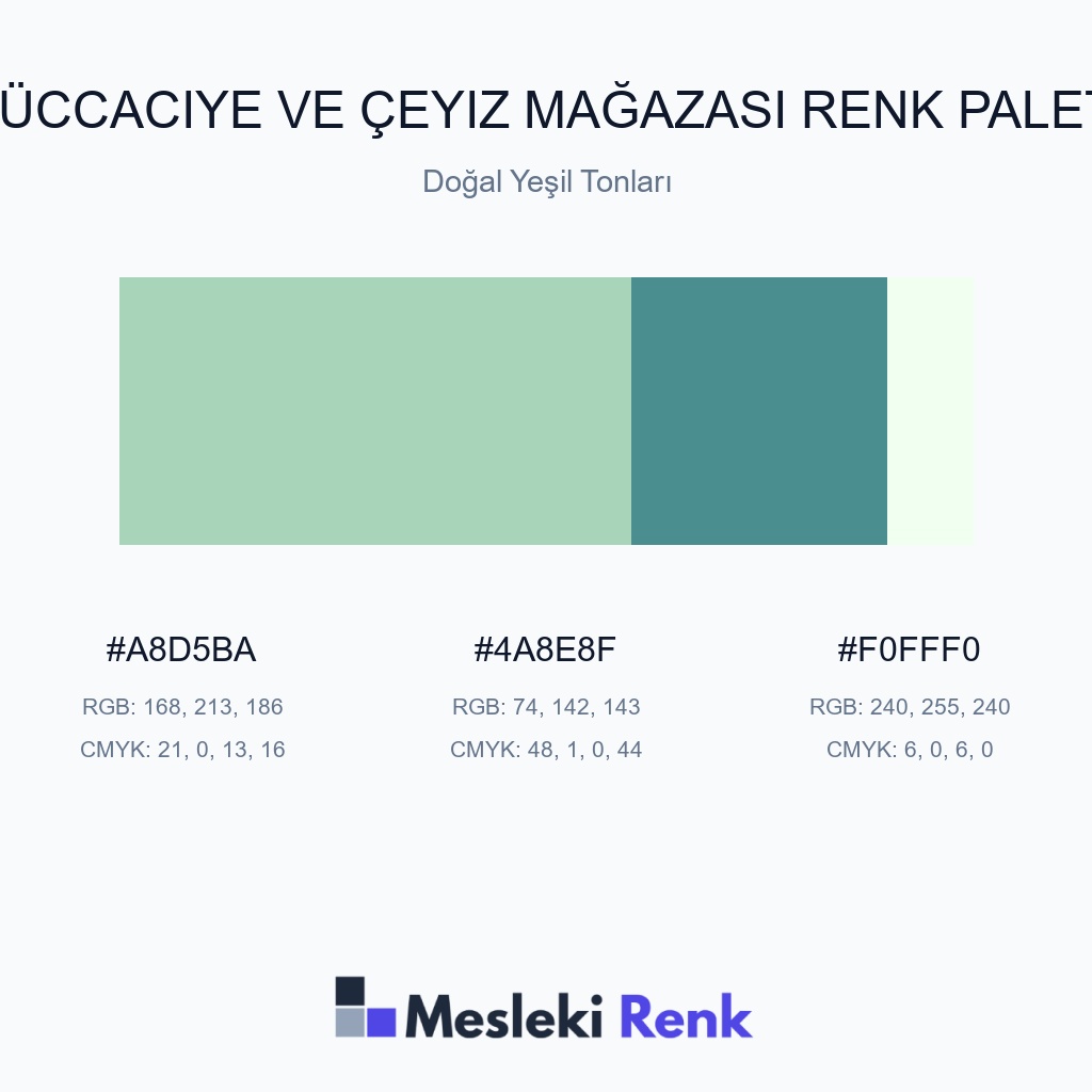 Züccaciye ve Çeyiz Mağazası Doğal Yeşil Tonları Renk Paleti