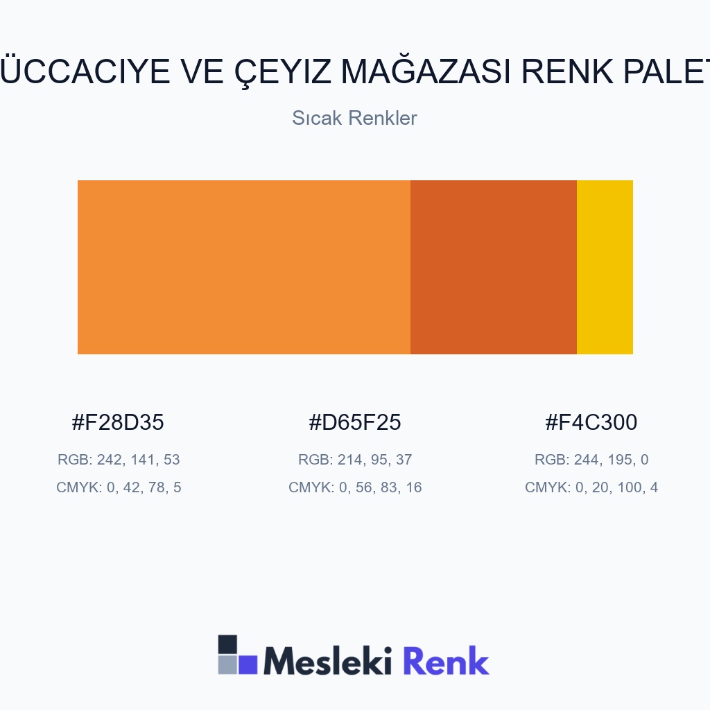 Züccaciye ve Çeyiz Mağazası Sıcak Renkler Renk Paleti