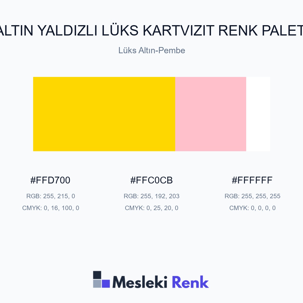 Altın Yaldızlı Lüks Kartvizit Lüks Altın-Pembe Renk Paleti