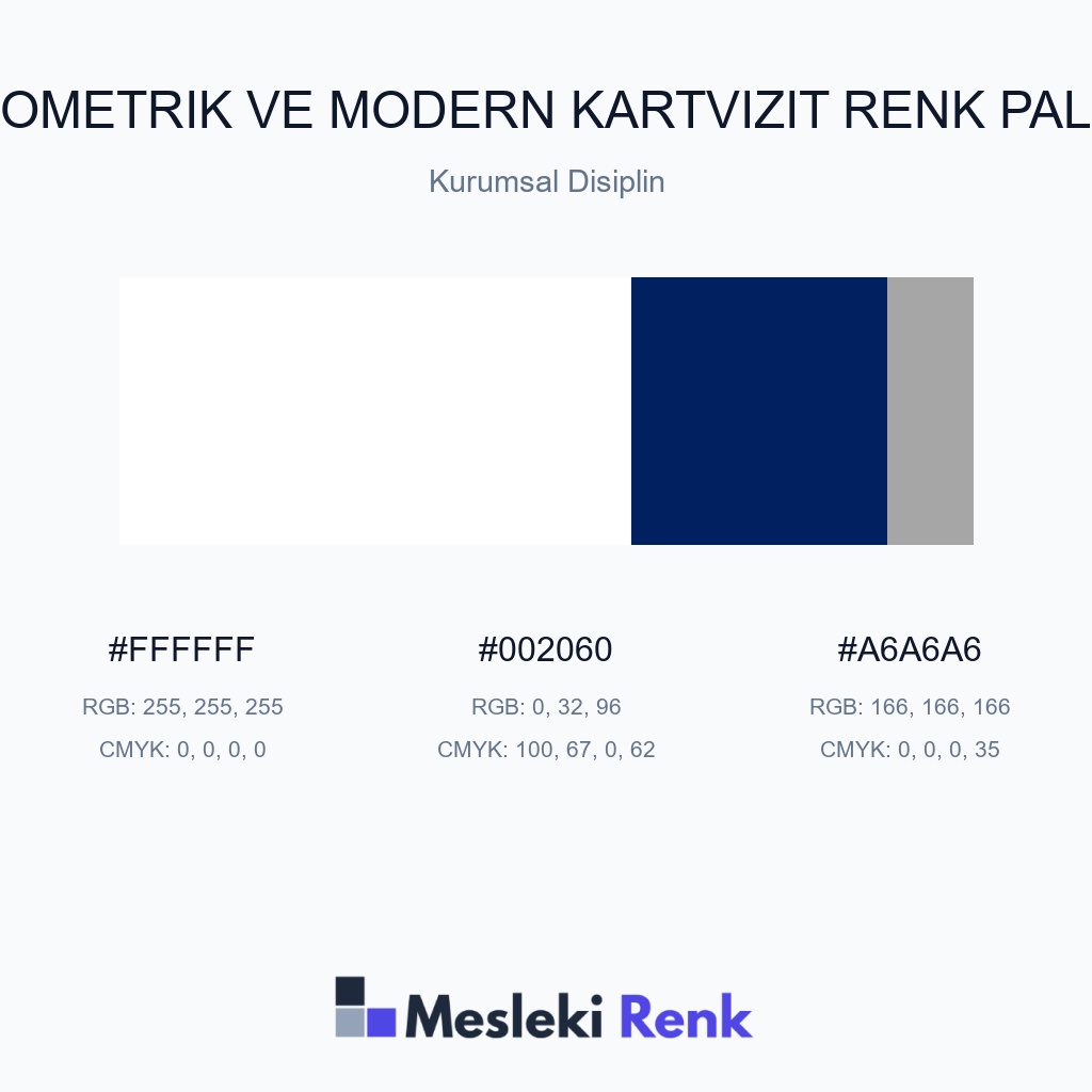 Geometrik ve Modern Kartvizit Kurumsal Disiplin Renk Paleti