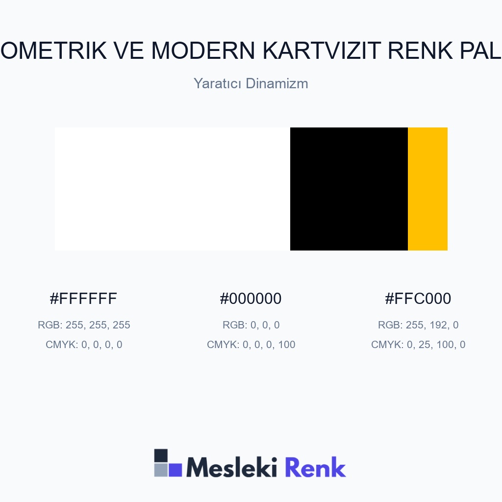 Geometrik ve Modern Kartvizit Yaratıcı Dinamizm Renk Paleti