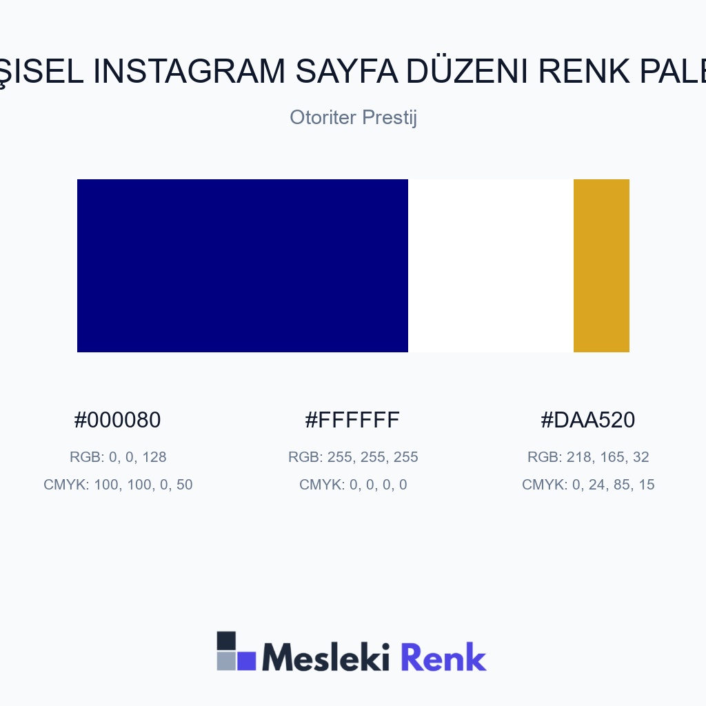 Kişisel Instagram Sayfa Düzeni Otoriter Prestij Renk Paleti