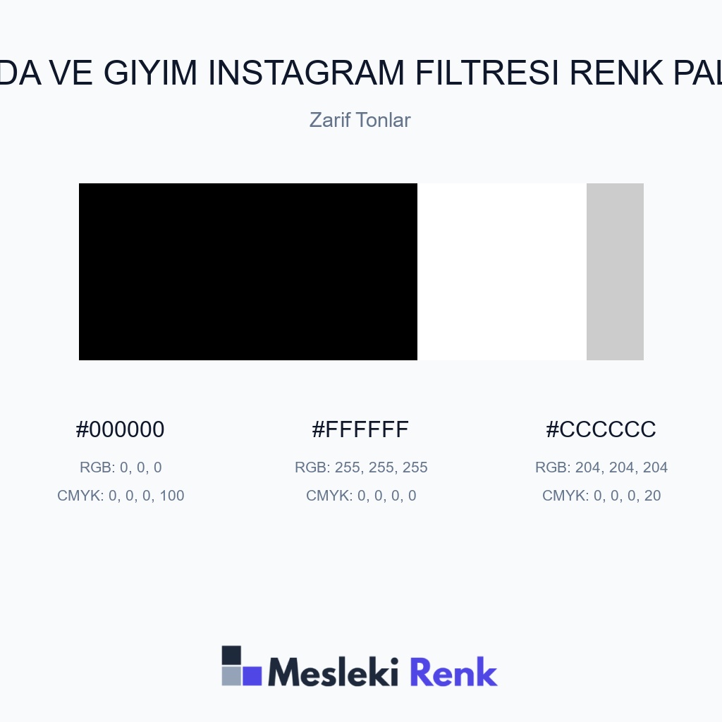 Moda ve Giyim Instagram Filtresi Zarif Tonlar Renk Paleti