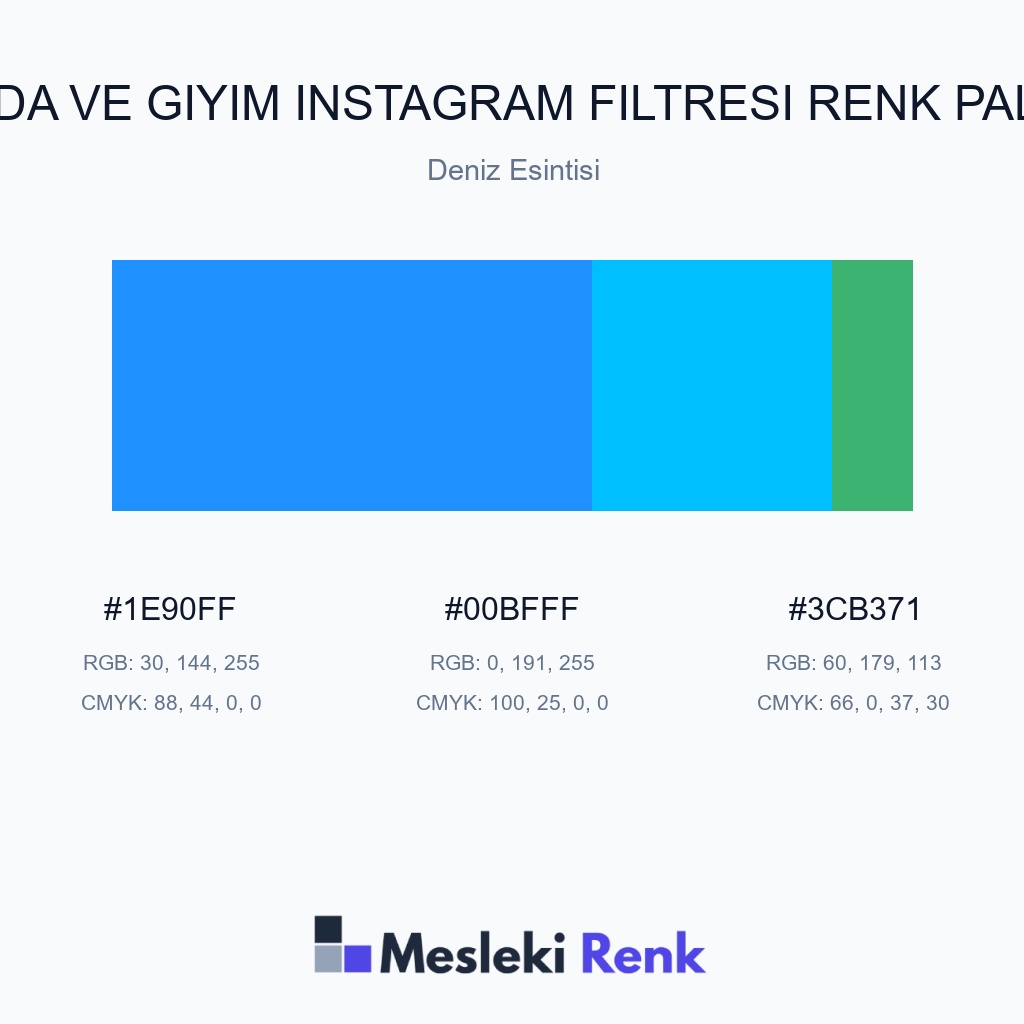 Moda ve Giyim Instagram Filtresi Deniz Esintisi Renk Paleti