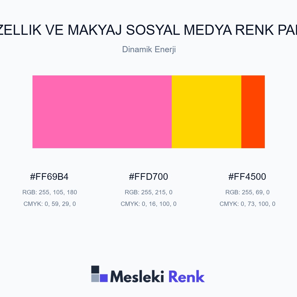 Güzellik ve Makyaj Sosyal Medya Dinamik Enerji Renk Paleti