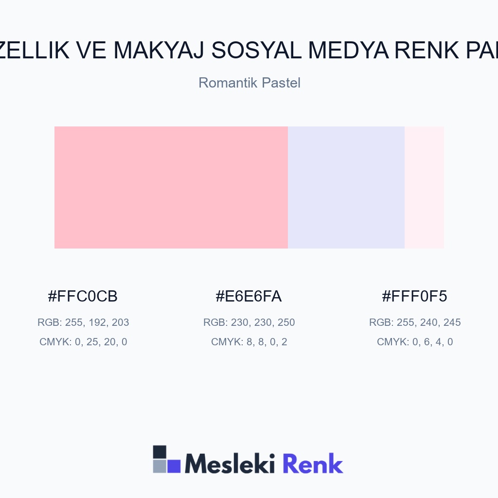 Güzellik ve Makyaj Sosyal Medya Romantik Pastel Renk Paleti