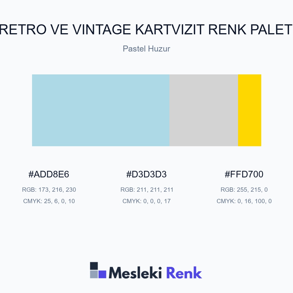 Retro ve Vintage Kartvizit Pastel Huzur Renk Paleti
