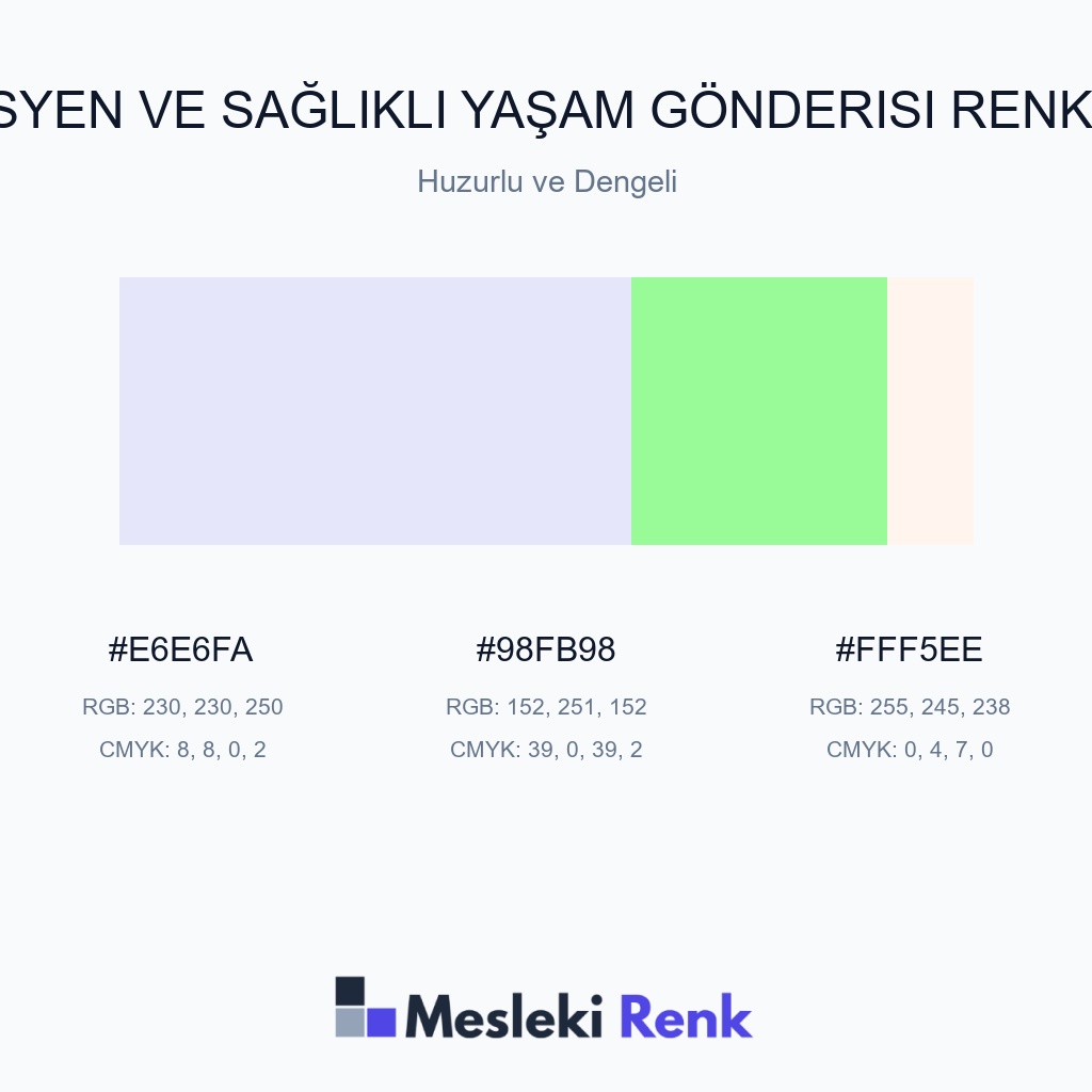 Diyetisyen ve Sağlıklı Yaşam Gönderisi Huzurlu ve Dengeli Renk Paleti