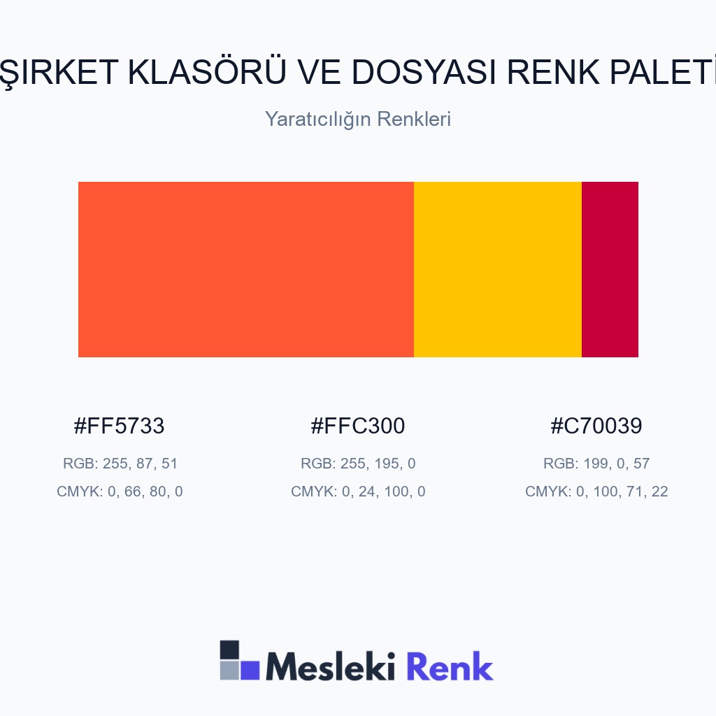 Şirket Klasörü ve Dosyası Yaratıcılığın Renkleri Renk Paleti