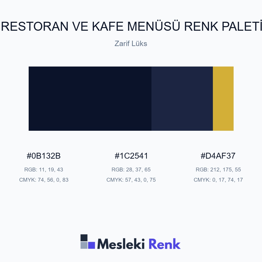Restoran ve Kafe Menüsü Zarif Lüks Renk Paleti