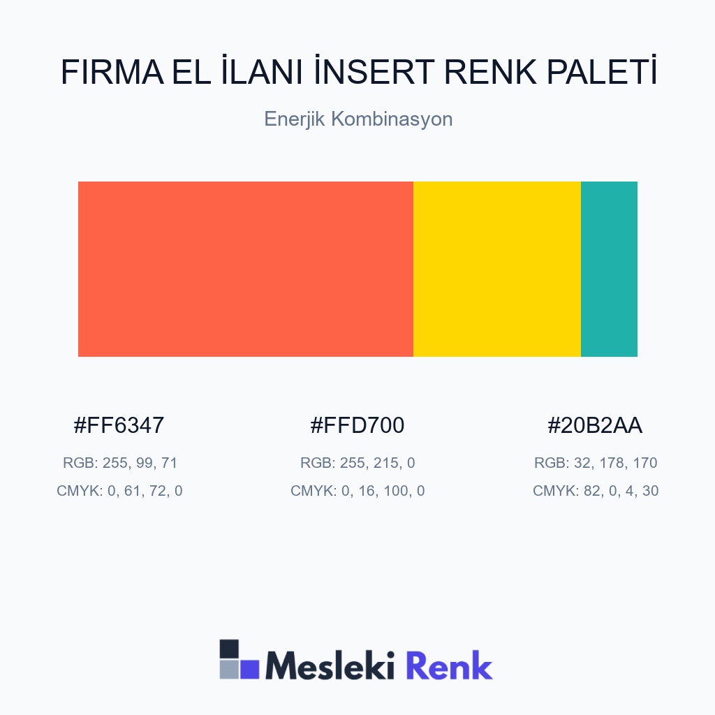 Firma El İlanı İnsert Enerjik Kombinasyon Renk Paleti