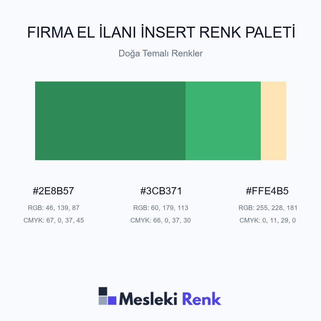 Firma El İlanı İnsert Doğa Temalı Renkler Renk Paleti