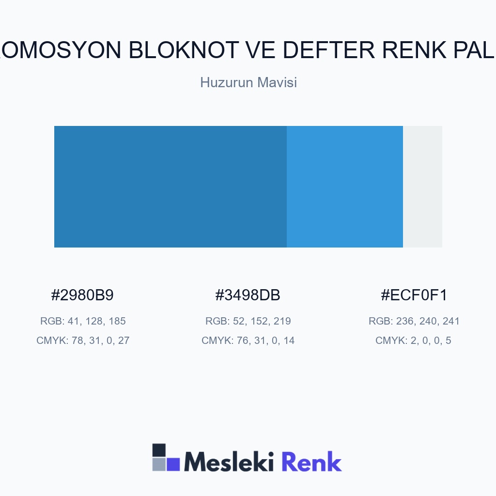 Promosyon Bloknot ve Defter Huzurun Mavisi Renk Paleti