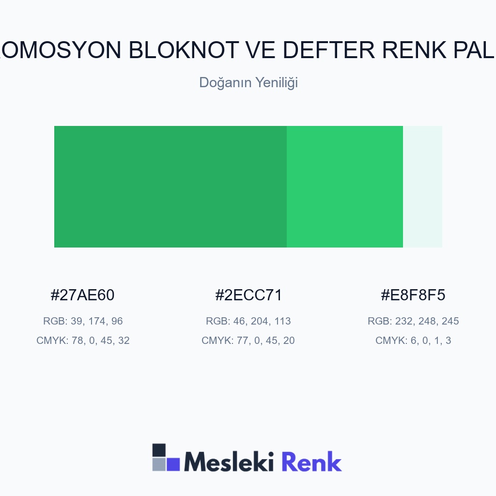 Promosyon Bloknot ve Defter Doğanın Yeniliği Renk Paleti