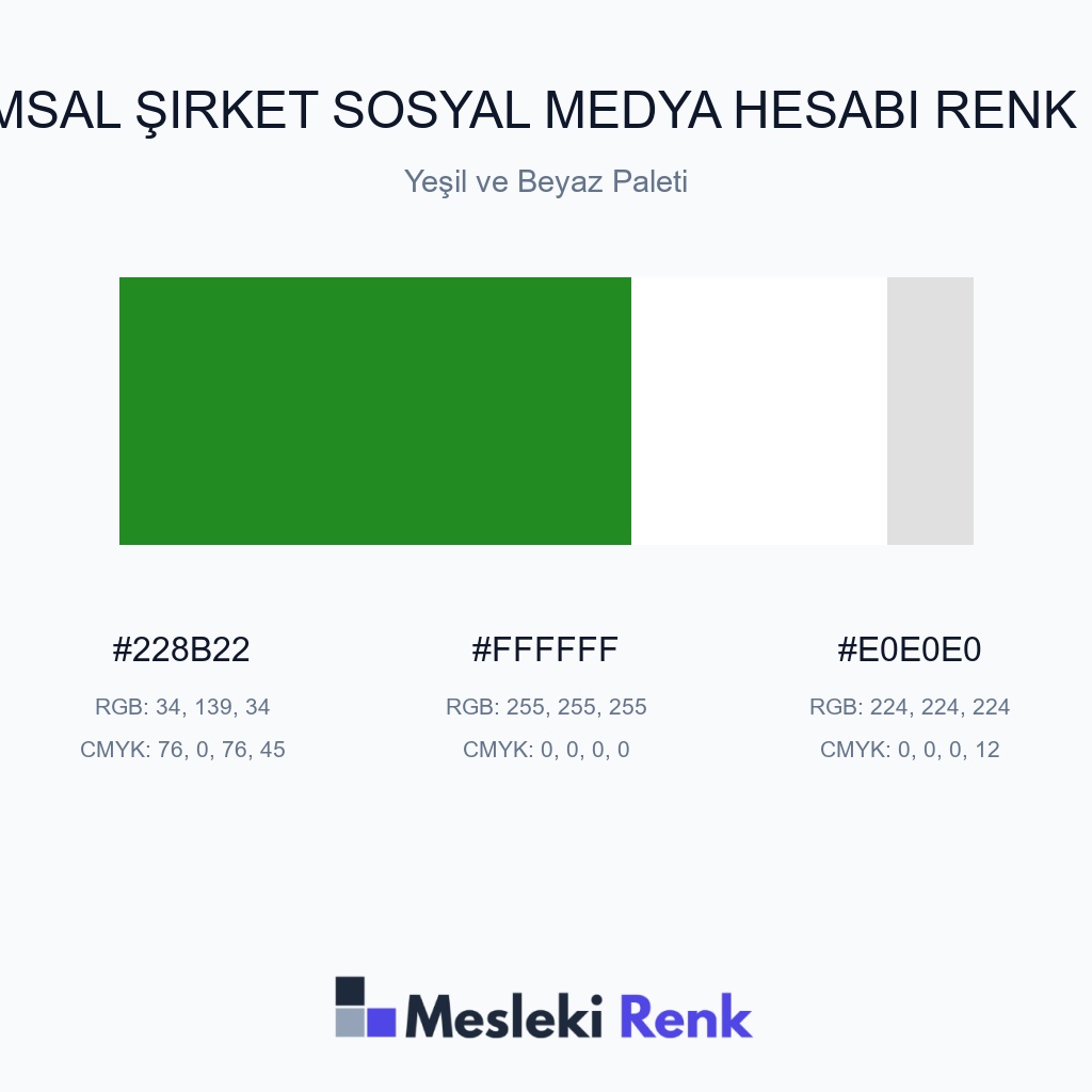 Kurumsal Şirket Sosyal Medya Hesabı Yeşil ve Beyaz Paleti Renk Paleti