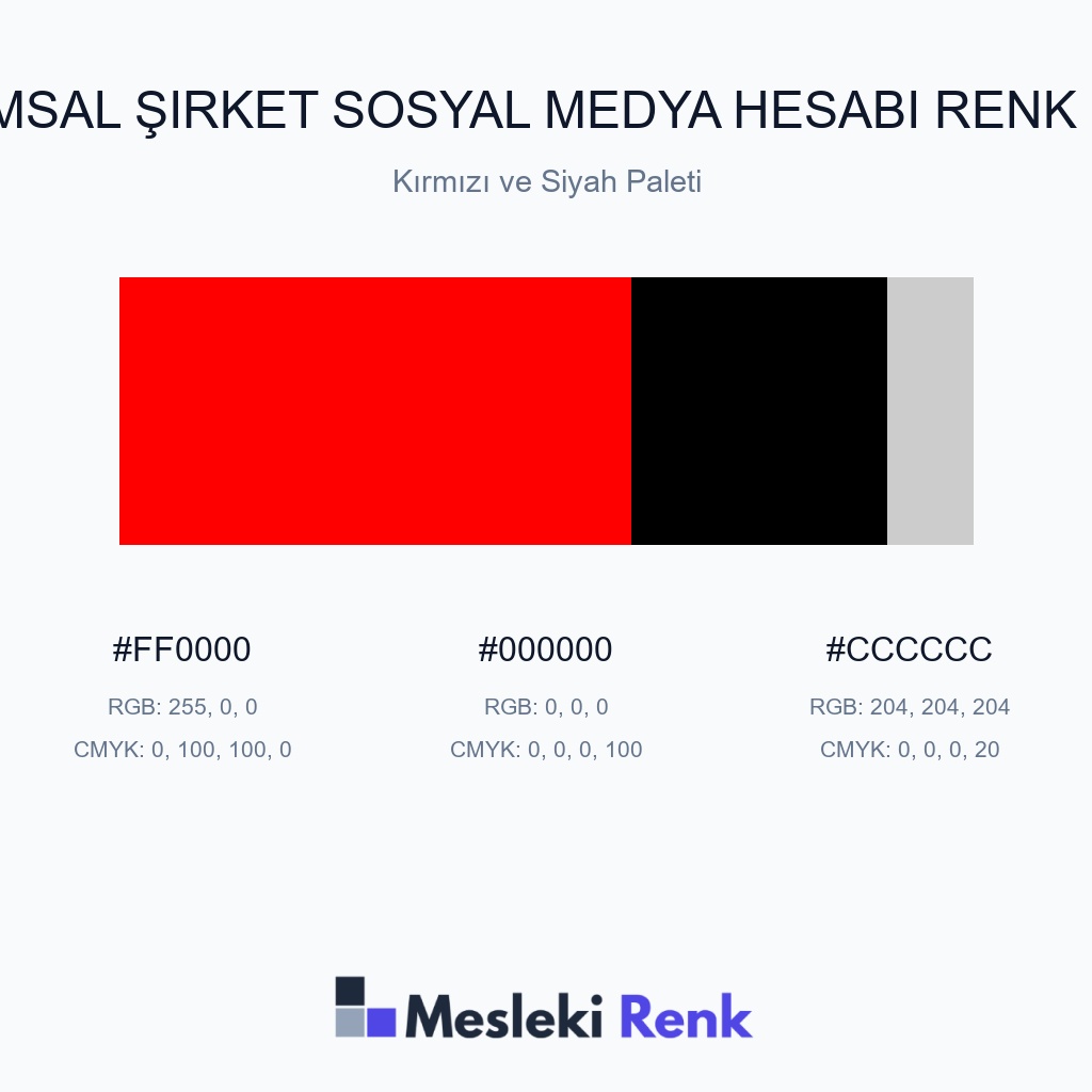 Kurumsal Şirket Sosyal Medya Hesabı Kırmızı ve Siyah Paleti Renk Paleti